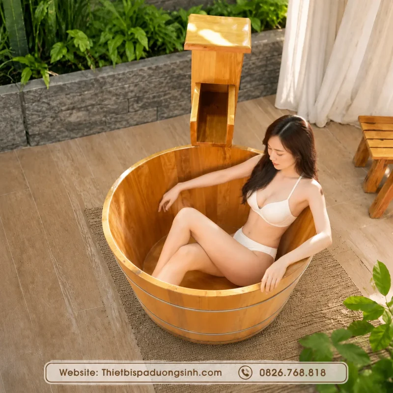 Bồn Tắm Đứng Bằng Gỗ – Bồn Tắm Gỗ Cao Cấp Cho Spa, Gia Đình