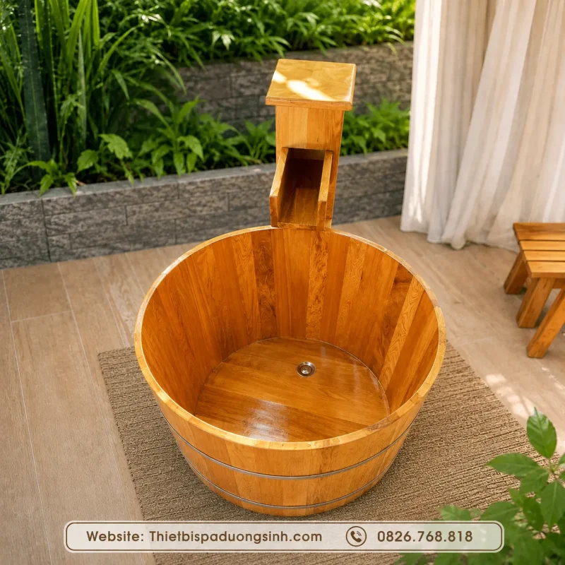 Bồn Tắm Đứng Bằng Gỗ – Bồn Tắm Gỗ Cao Cấp Cho Spa, Gia Đình