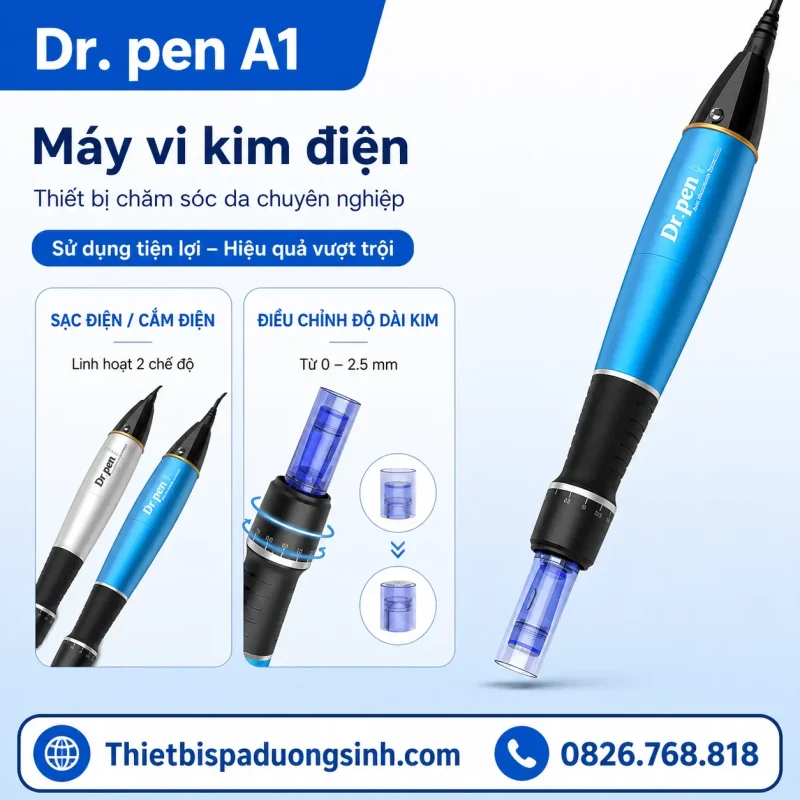 Máy Phi Kim Dr.pen A1-W Tích Điện – Cấy Trắng, Cấy Tảo, Cấy Phấn, Chăm Sóc Da Chuyên Nghiệp