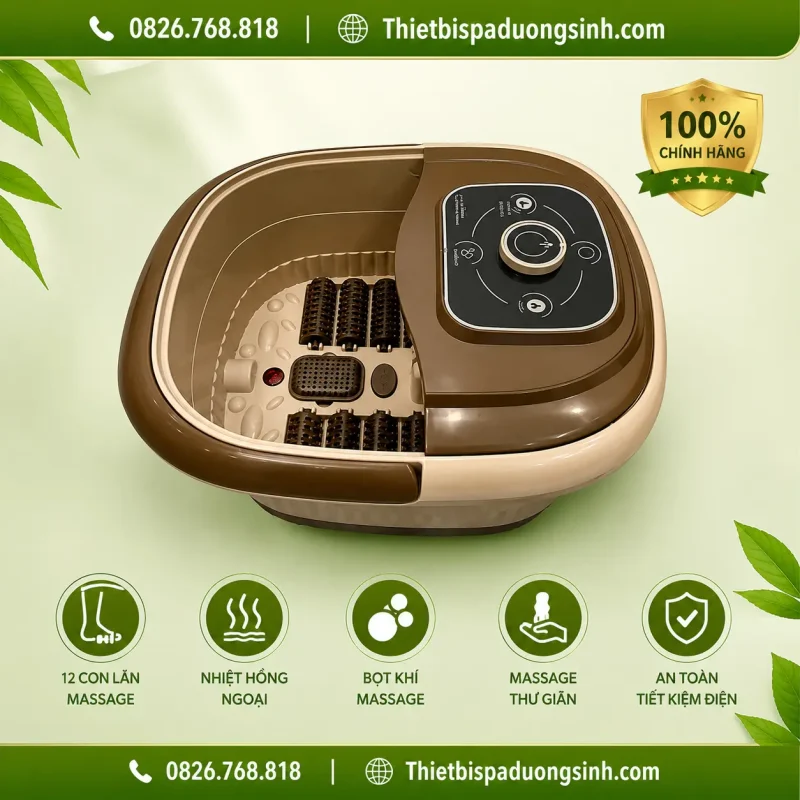 Máy Ngâm Chân Massage Cao Cấp – Bồn Ngâm Chân Tự Làm Nóng Nước, Sục Khí, Massage Thư Giãn