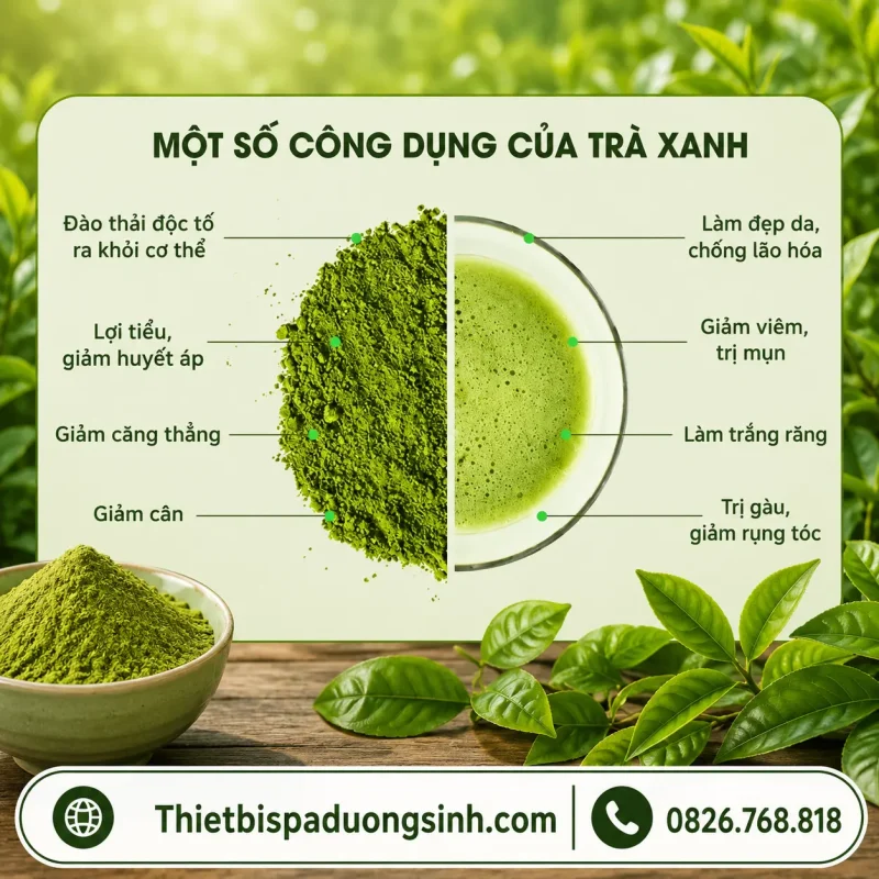 Bột Trà Xanh Nguyên Chất 100% Mặt Nạ Trà Xanh Đắp Mặt Bóc Bã Nhờn, Ngừa Mụn, Mờ Thâm 1000G