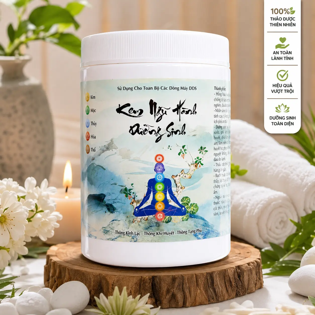 3 Kem Ngũ Hành Dưỡng Sinh 1kg – Hỗ Trợ Thông Kinh Lạc, Thư Giãn Cơ Thể, Massage Dưỡng Sinh Chuyên Sâu