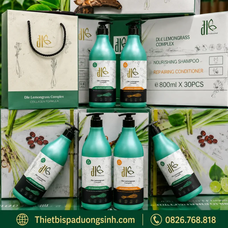 Cặp Dầu Gội Xả ĐL DLE Lemongrass Complex 750ml – Chăm Sóc Tóc Sả Chanh Cao Cấp