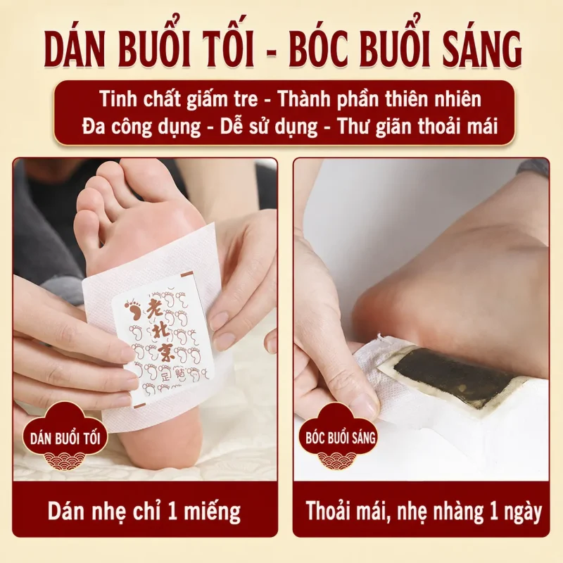 Cao Dán Thải Độc Chân 1 Hộp 50 Miếng – Hỗ Trợ Thư Giãn, Chăm Sóc Bàn Chân Mỗi Ngày