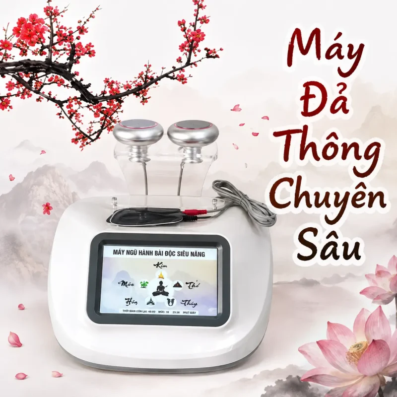 Máy Ngũ Hành Tam Thông Kèm 2 Miếng Dán Điện Cực – Thiết Bị Hỗ Trợ Massage Dưỡng Sinh Chuyên Sâu