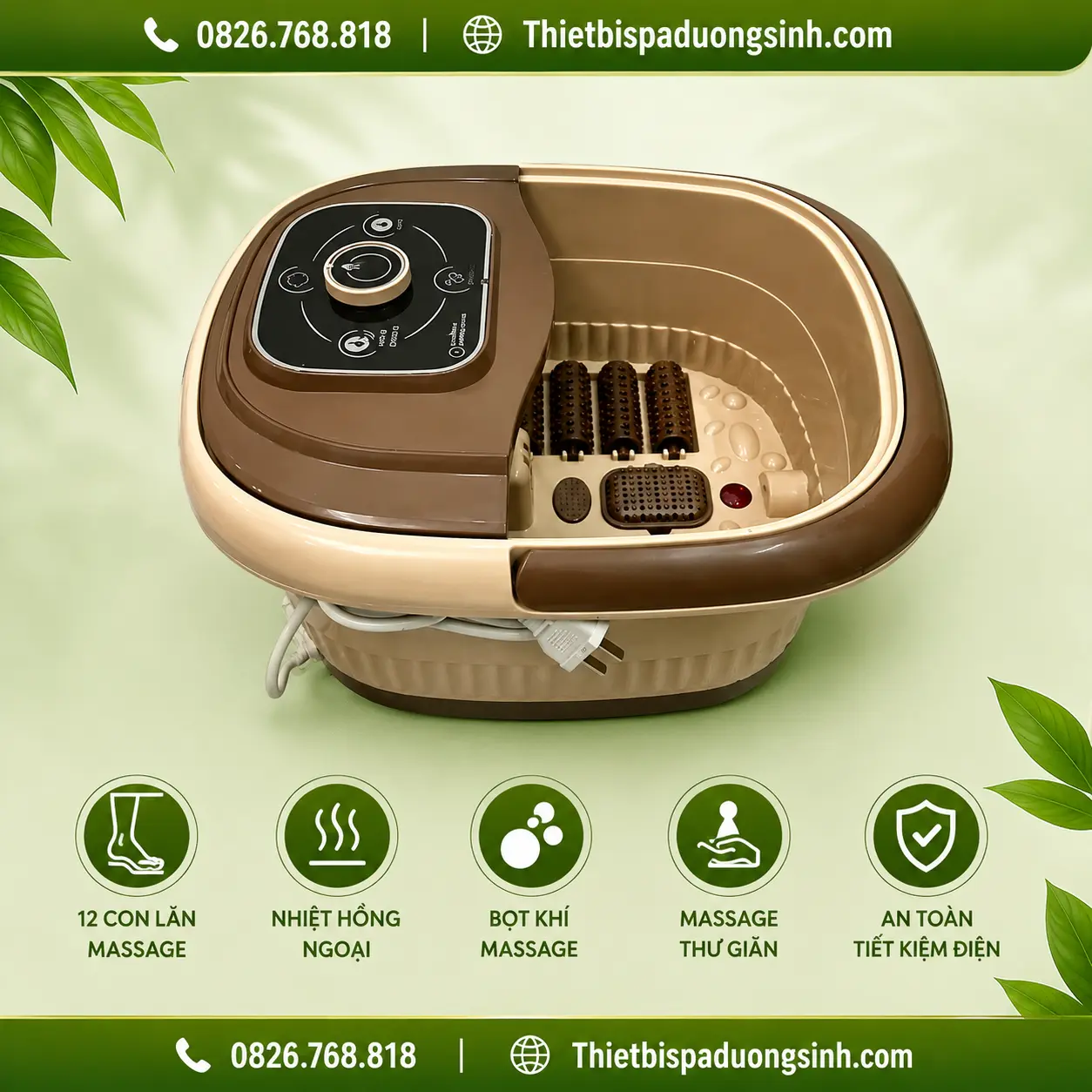 4 Máy Ngâm Chân Massage Cao Cấp – Bồn Ngâm Chân Tự Làm Nóng Nước, Sục Khí, Massage Thư Giãn