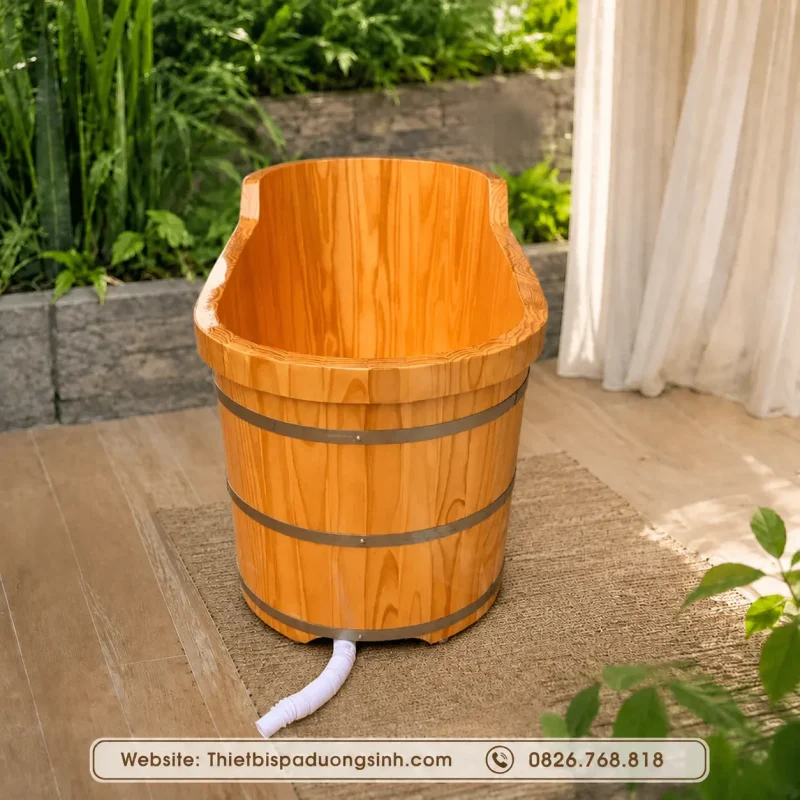 Bồn Tắm Gỗ Bo Viền – Thiết Kế Sang Trọng, Chắc Chắn Cho Không Gian Thư Giãn