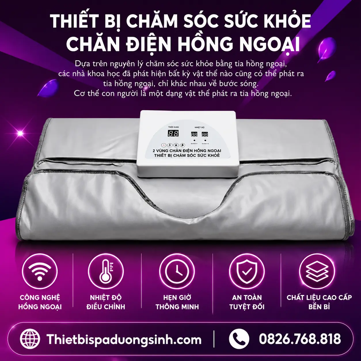 5 Chăn Điện Giảm Béo Tắm Trắng Xông Hơi 80x180cm – Chăn Xông Hơi Hấp Trắng Cho Spa