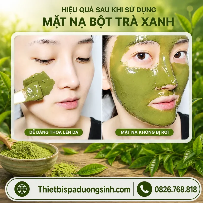 Bột Trà Xanh Nguyên Chất 100% Mặt Nạ Trà Xanh Đắp Mặt Bóc Bã Nhờn, Ngừa Mụn, Mờ Thâm 1000G