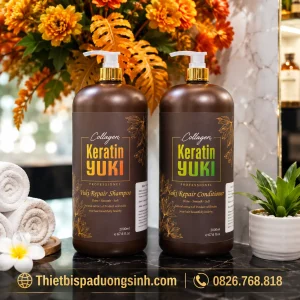 Dầu Gội Xả YUKI Keratin Collagen 2000ml – Chăm Sóc Tóc Khô Xơ, Cho Tóc Mềm Mượt & Bóng Khỏe