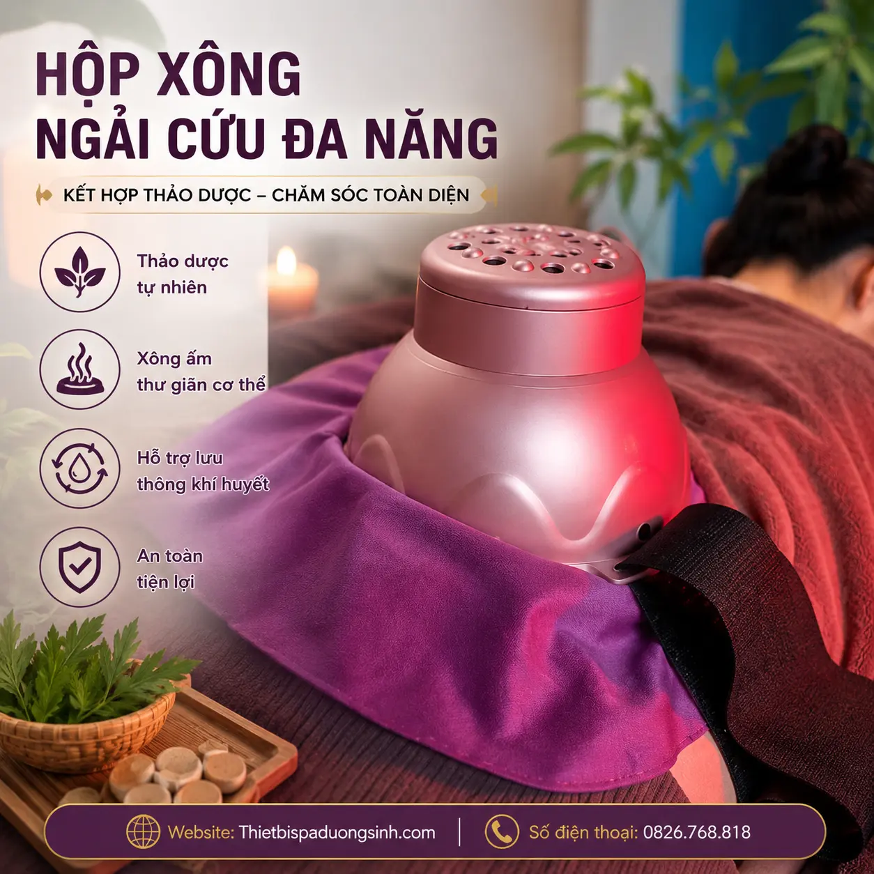 5 Hộp Xông Ngải Cứu Đa Năng – Sử Dụng Cho Toàn Bộ Cơ Thể, Massage Dưỡng Sinh Đông Y