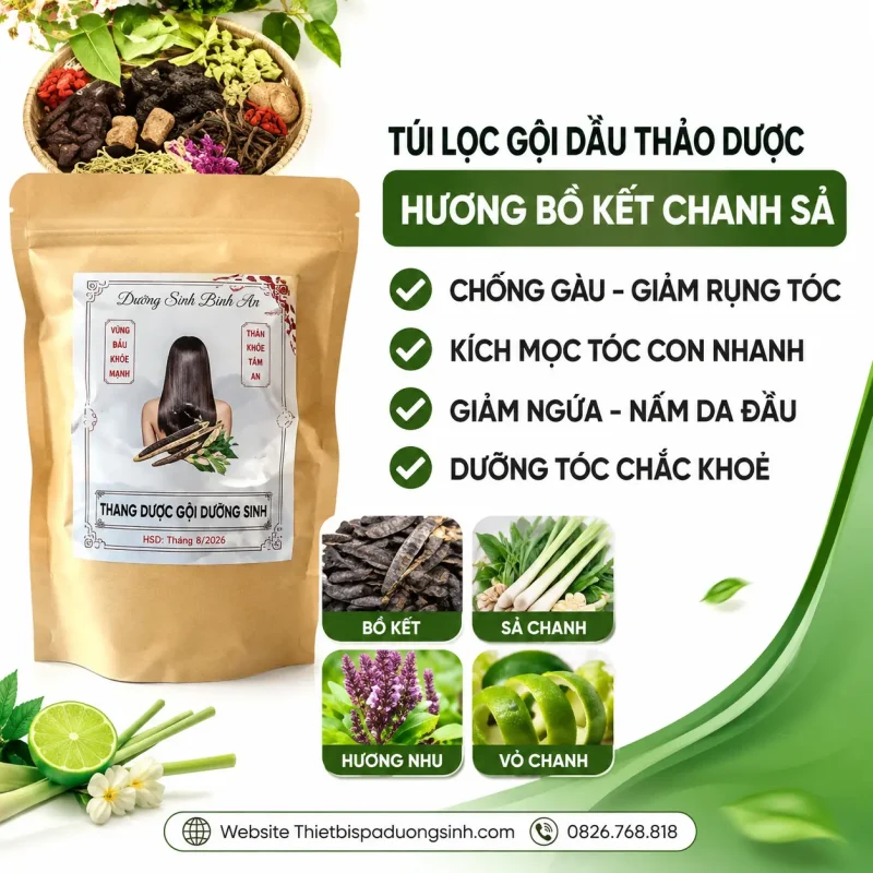 Gói 30 Túi Lọc Thang Dược Gội Đầu Dưỡng Sinh 20 Vị Thảo Mộc Thiên Nhiên