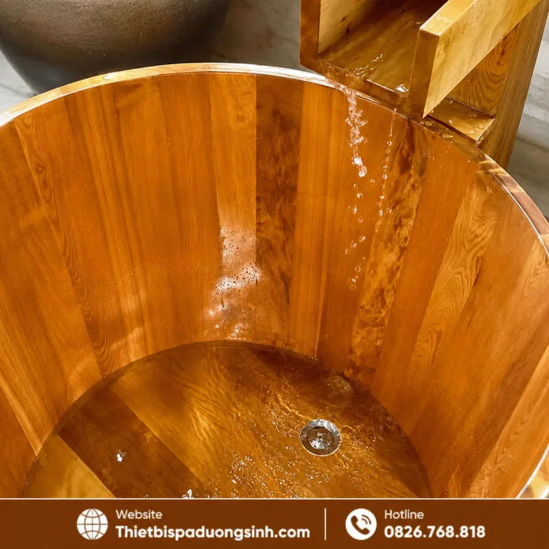 Bồn Tắm Đứng Bằng Gỗ – Bồn Tắm Gỗ Cao Cấp Cho Spa, Gia Đình
