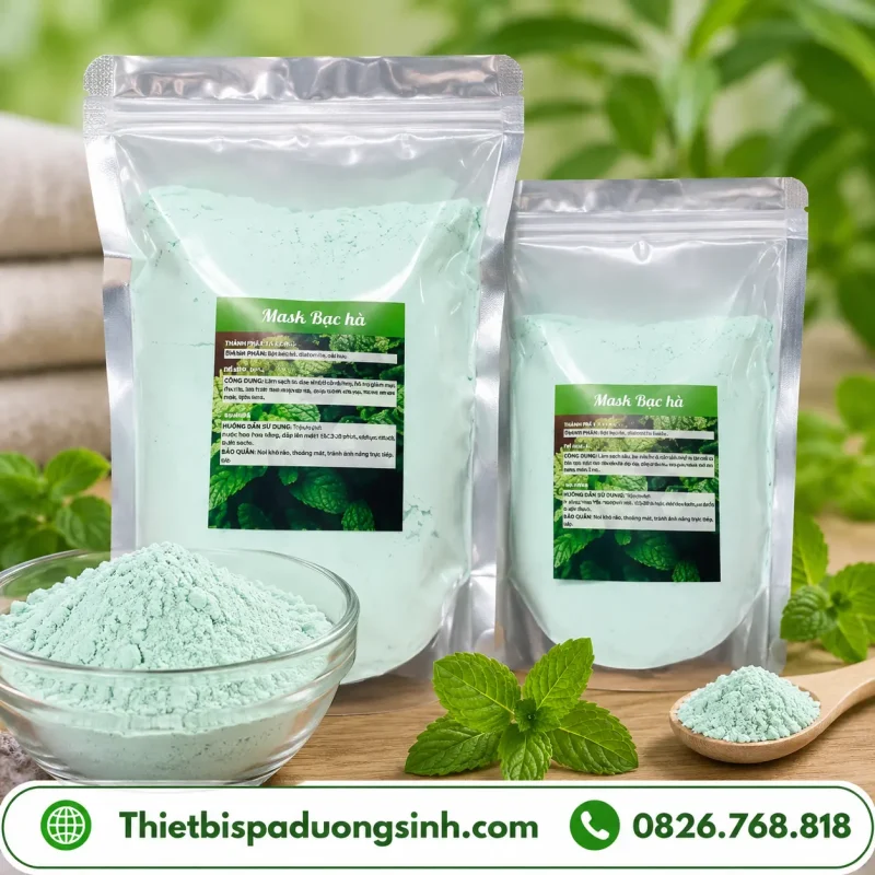 Bột Mặt Nạ Dẻo Bạc Hà Đắp Mặt Đẹp Da – Mặt Nạ Bạc Hà Giảm Mụn, Hỗ Trợ Trắng Da, Se Khít Lỗ Chân Lông Gói 1000g