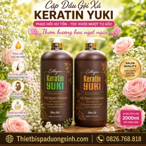 Dầu Gội Xả YUKI Keratin Collagen 2000ml – Chăm Sóc Tóc Khô Xơ, Cho Tóc Mềm Mượt & Bóng Khỏe