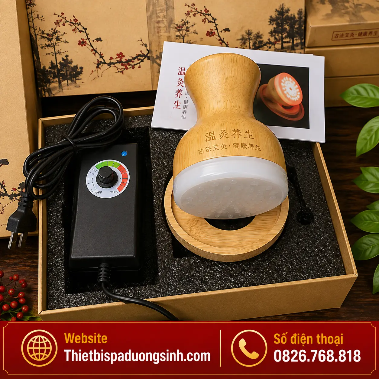 6 Cốc Nhiệt Hồng Quang – Cốc Hồng Quang Thần Cứu Trị Liệu Có Đèn Massage Đả Thông Kinh Lạc
