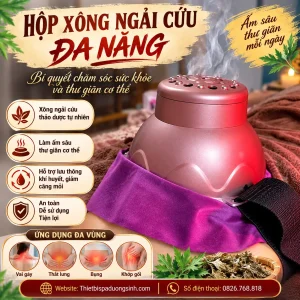 Hộp Xông Ngải Cứu Đa Năng – Sử Dụng Cho Toàn Bộ Cơ Thể, Massage Dưỡng Sinh Đông Y