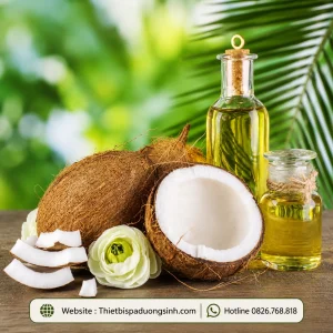 TINH DẦU DỪA NGUYÊN CHẤT 100% CHAI 1000ML – DƯỠNG DA, CHĂM SÓC TÓC & MASSAGE