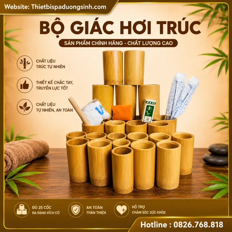 GIÁC HƠI TRÚC SIÊU BỀN ĐẸP – ỐNG GIÁC HƠI BẰNG TRÚC ĐỦ KÍCH CỠ – TẶNG KÈM DỤNG CỤ GIÁC