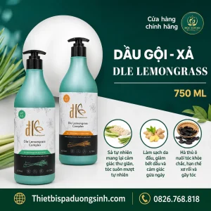 Cặp Dầu Gội Xả ĐL DLE Lemongrass Complex 750ml – Chăm Sóc Tóc Sả Chanh Cao Cấp