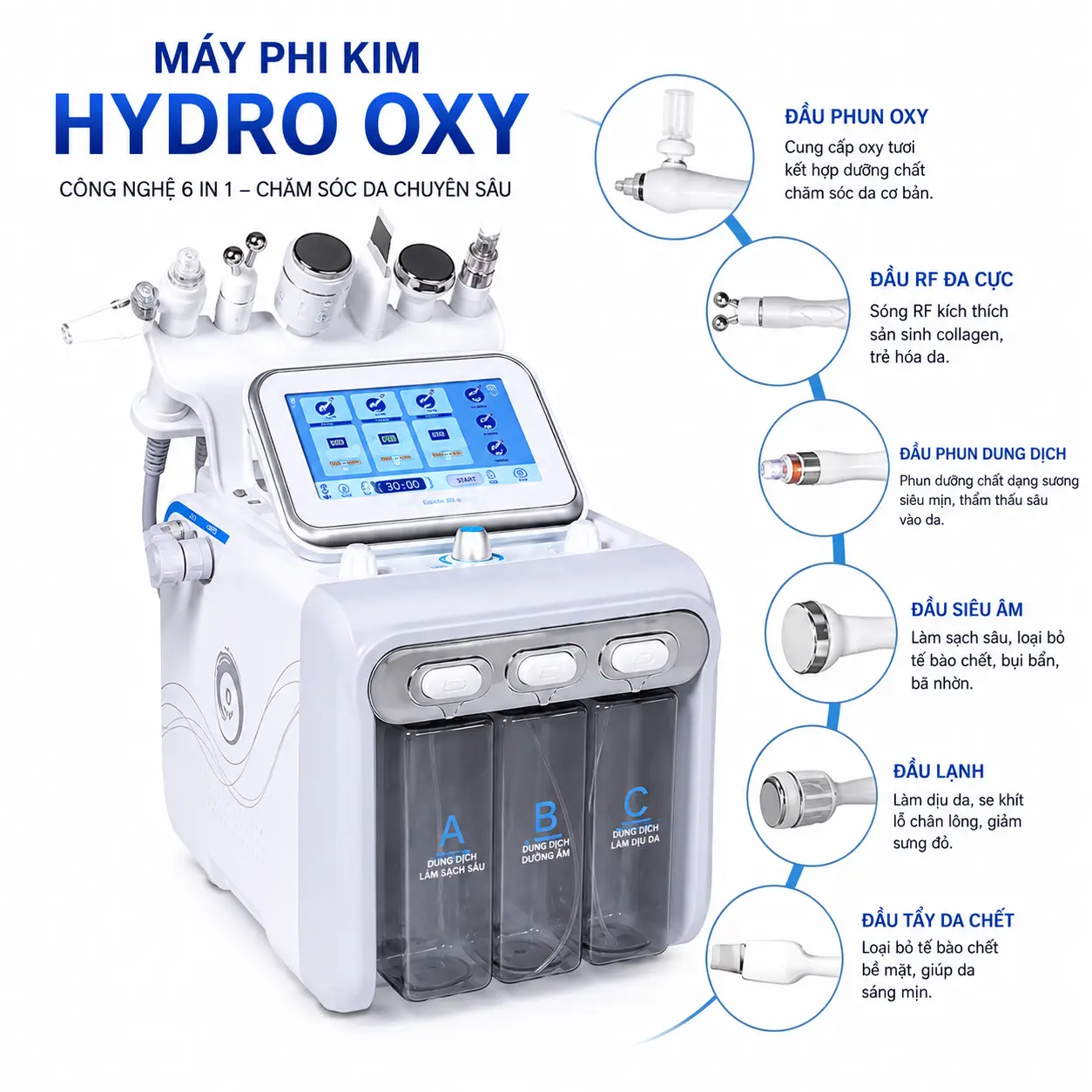 7 Máy chăm sóc da cao cấp 6in1 H2O2