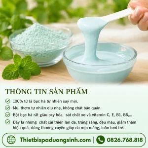 Bột Mặt Nạ Dẻo Bạc Hà Đắp Mặt Đẹp Da – Mặt Nạ Bạc Hà Giảm Mụn, Hỗ Trợ Trắng Da, Se Khít Lỗ Chân Lông Gói 1000g