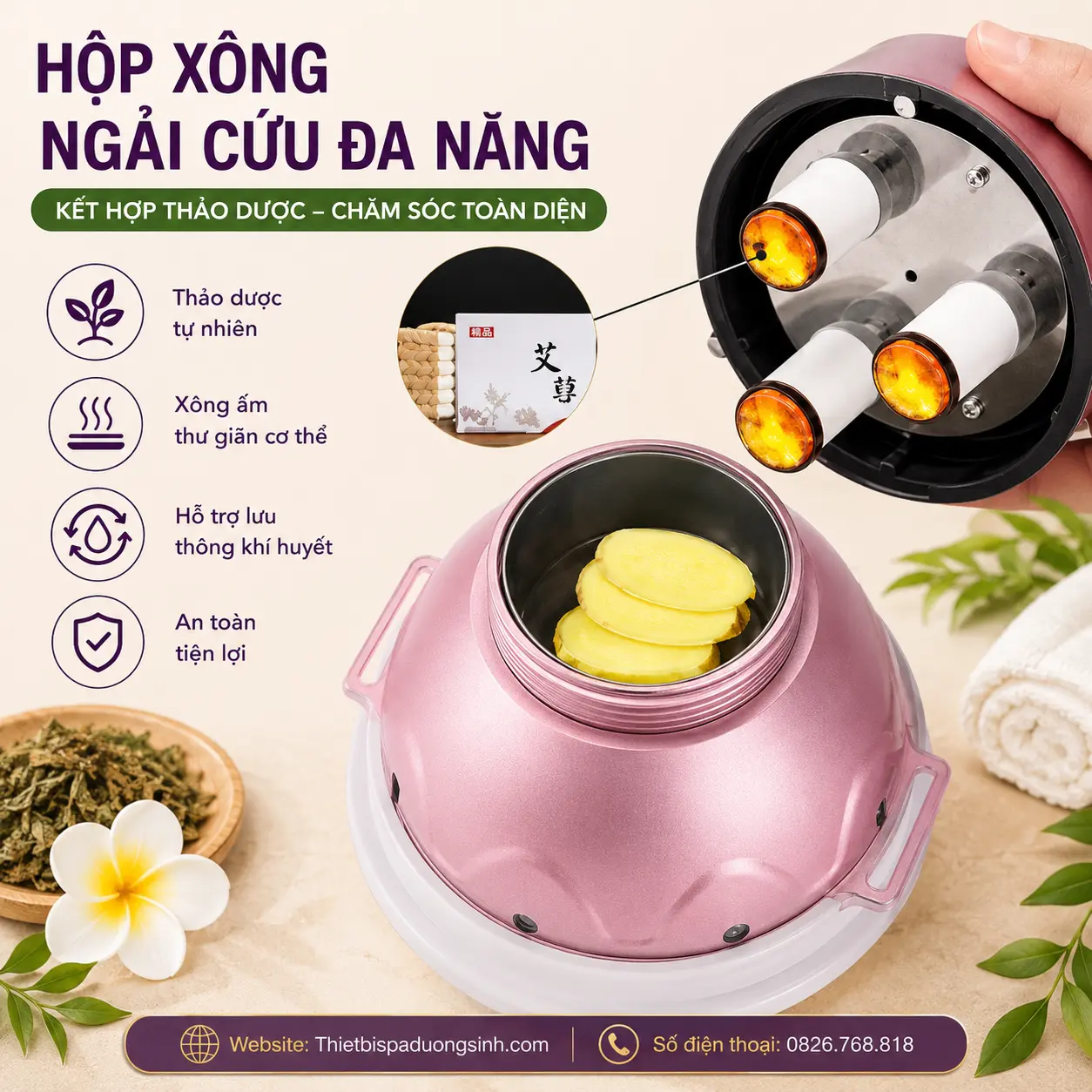 8 Hộp Xông Ngải Cứu Đa Năng – Sử Dụng Cho Toàn Bộ Cơ Thể, Massage Dưỡng Sinh Đông Y