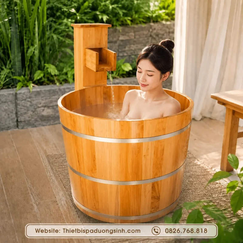 Bồn Tắm Đứng Bằng Gỗ – Bồn Tắm Gỗ Cao Cấp Cho Spa, Gia Đình