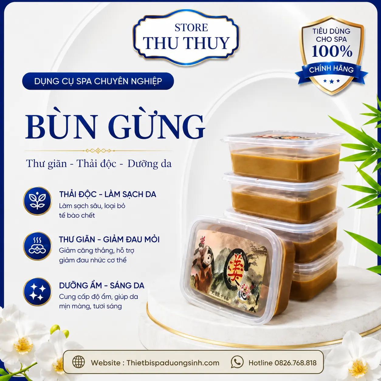8 Bùn Gừng Dưỡng Sinh Giảm Béo Đắp Bùn Giảm Đau Nhức Xương Khớp Hộp 1kg