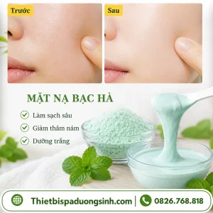 Bột Mặt Nạ Dẻo Bạc Hà Đắp Mặt Đẹp Da – Mặt Nạ Bạc Hà Giảm Mụn, Hỗ Trợ Trắng Da, Se Khít Lỗ Chân Lông Gói 1000g