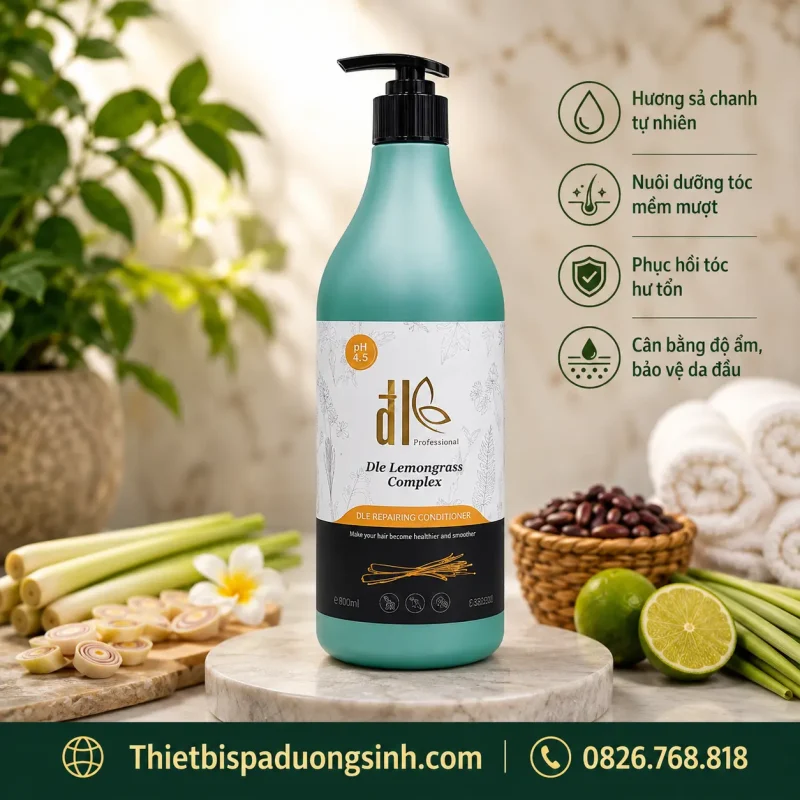 Cặp Dầu Gội Xả ĐL DLE Lemongrass Complex 750ml – Chăm Sóc Tóc Sả Chanh Cao Cấp