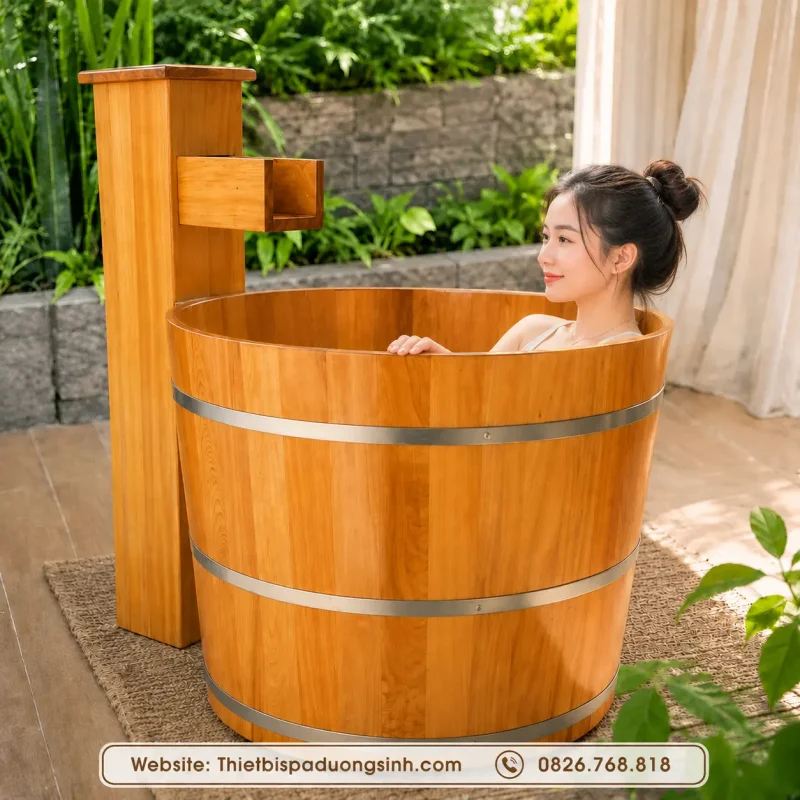 Bồn Tắm Đứng Bằng Gỗ – Bồn Tắm Gỗ Cao Cấp Cho Spa, Gia Đình