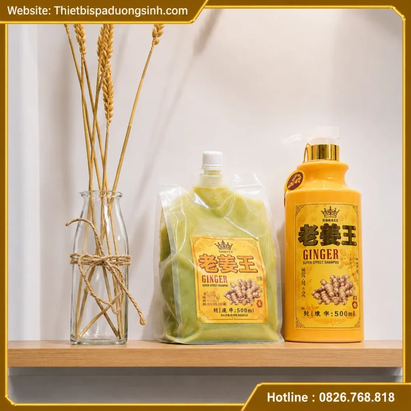 Cặp Dầu Gội Xả Gừng Nóng Và Lạnh Cao Cấp – Chăm Sóc Tóc & Da Đầu Chuyên Nghiệp