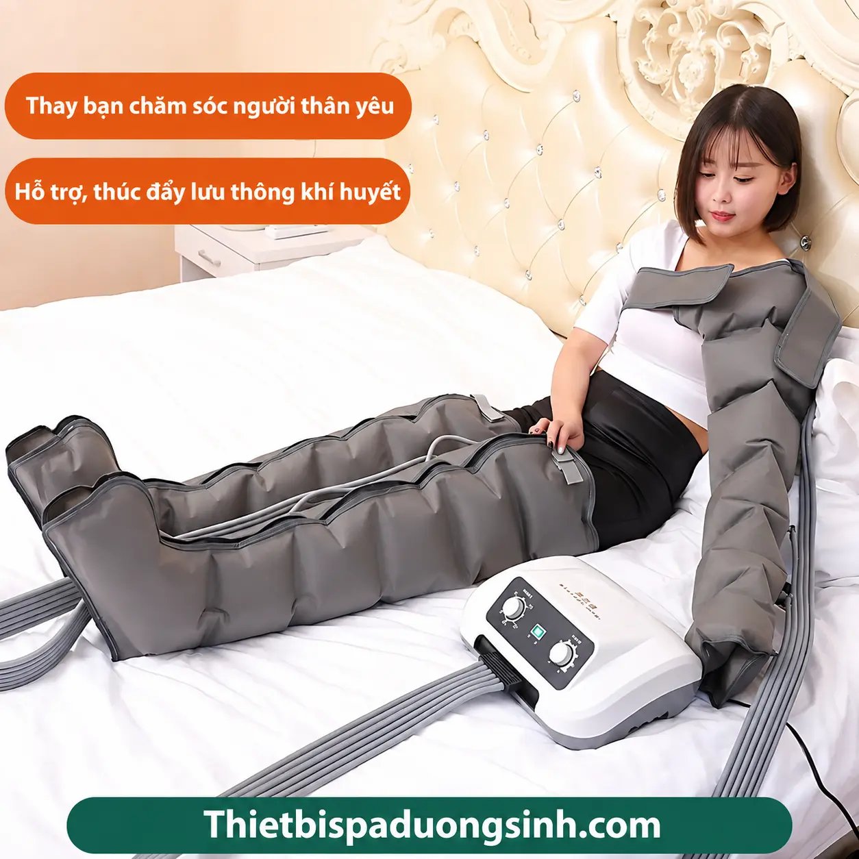 9 (6 KHOANG ĐỦ BỘ) Máy Nén Ép Suy Giãn Tĩnh Mạch – Máy Nén Ép Trị Liệu, Massage Chân Đa Năng, Nén Khí