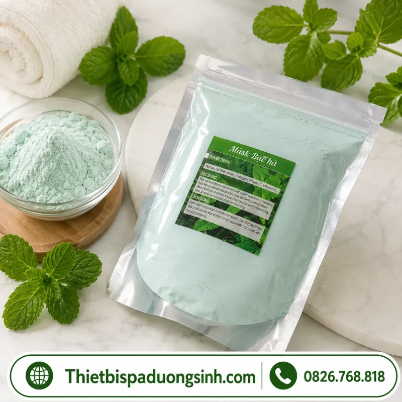 Bột Mặt Nạ Dẻo Bạc Hà Đắp Mặt Đẹp Da – Mặt Nạ Bạc Hà Giảm Mụn, Hỗ Trợ Trắng Da, Se Khít Lỗ Chân Lông Gói 1000g