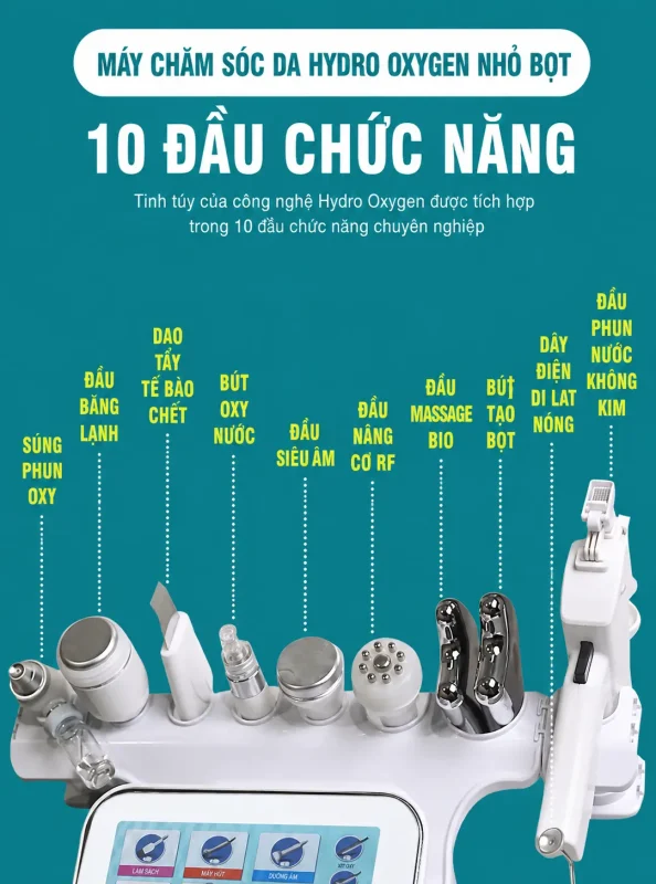 Máy Chăm Sóc Da Cao Cấp 10in1 H2O2 – Giải Pháp Chăm Sóc Da Toàn Diện Cho Spa & Thẩm Mỹ Viện