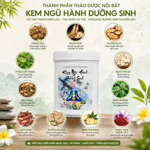 Kem Ngũ Hành Dưỡng Sinh 1kg – Hỗ Trợ Thông Kinh Lạc, Thư Giãn Cơ Thể, Massage Dưỡng Sinh Chuyên Sâu