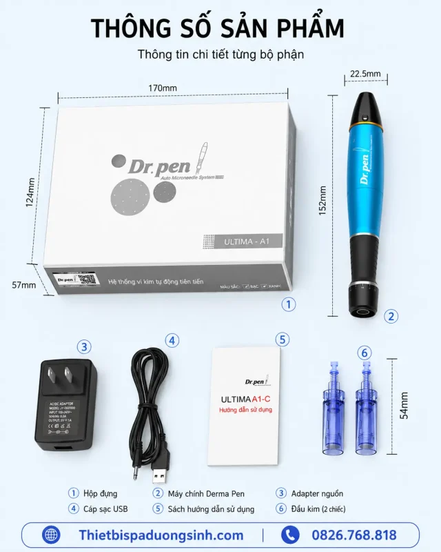 Máy Phi Kim Dr.pen A1-W Tích Điện – Cấy Trắng, Cấy Tảo, Cấy Phấn, Chăm Sóc Da Chuyên Nghiệp