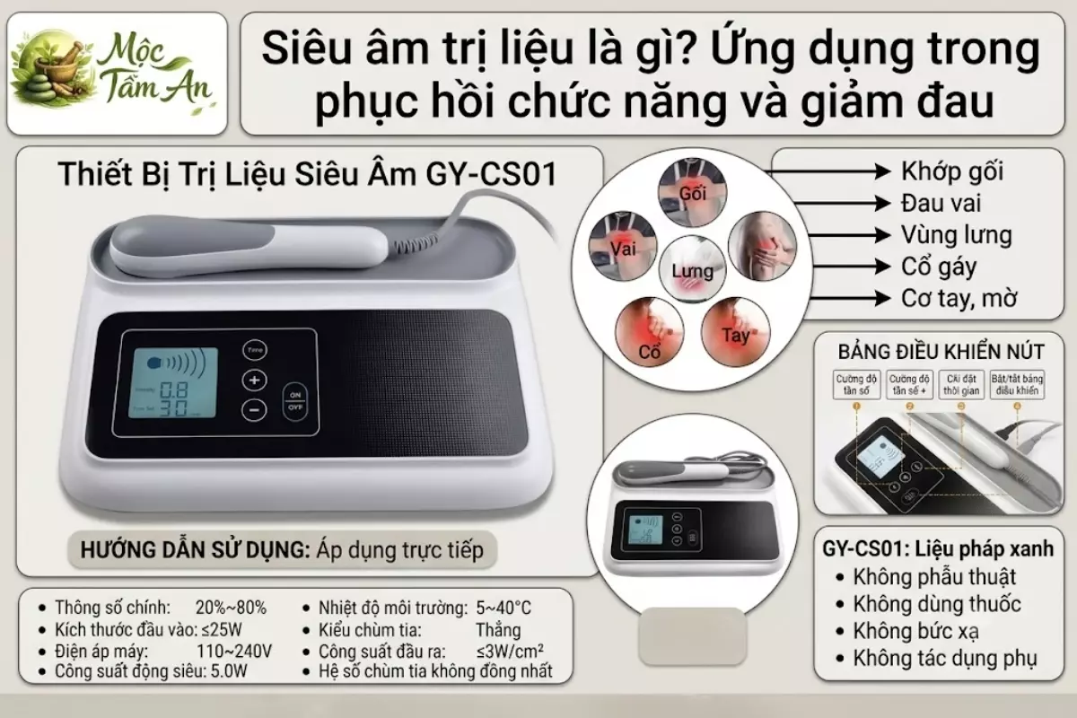 Siêu âm trị liệu là gì? Ứng dụng trong phục hồi chức năng và giảm đau