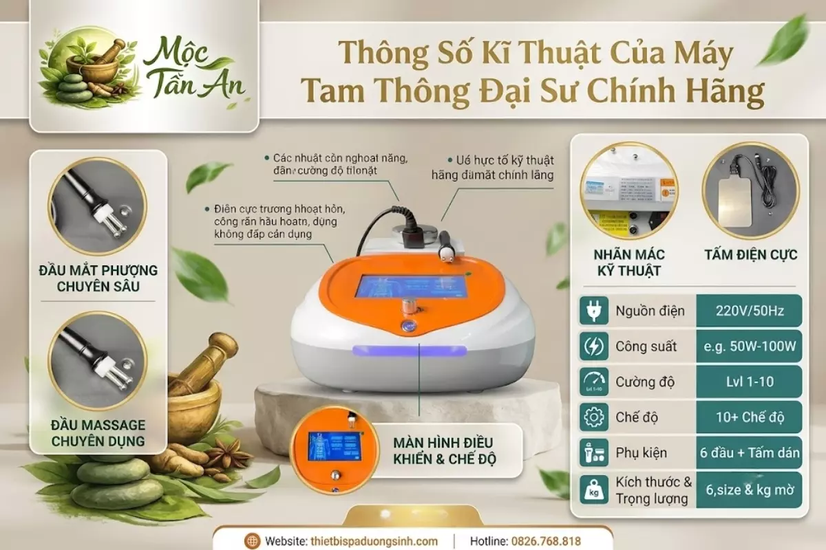 Thông Số Kĩ Thuật Của Máy Tam Thông Đại Sư Chính Hãng